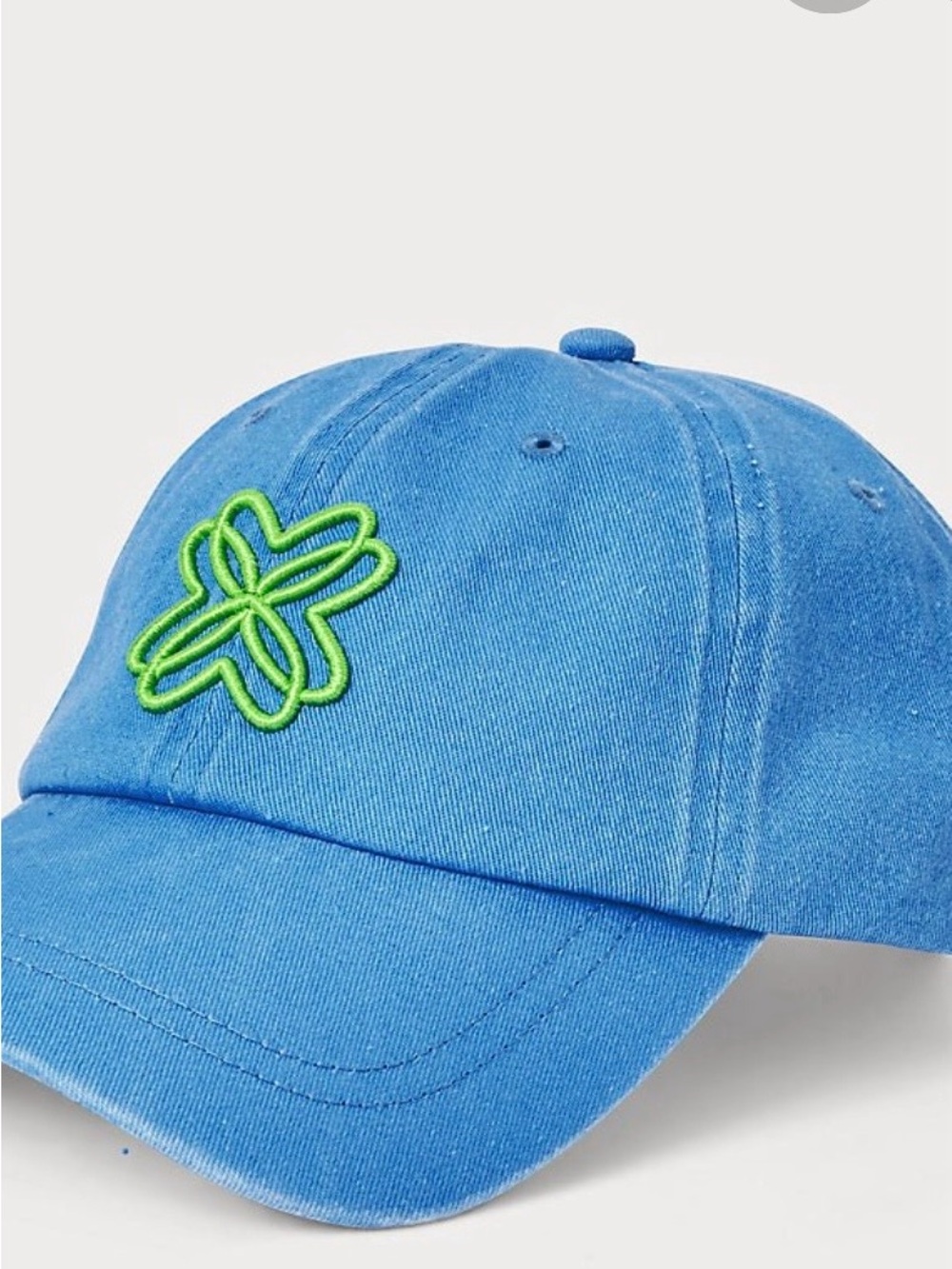 Lilly Pulitzer Bright Blue Cap with Lime Green Embroidered Motif &fish crossbody